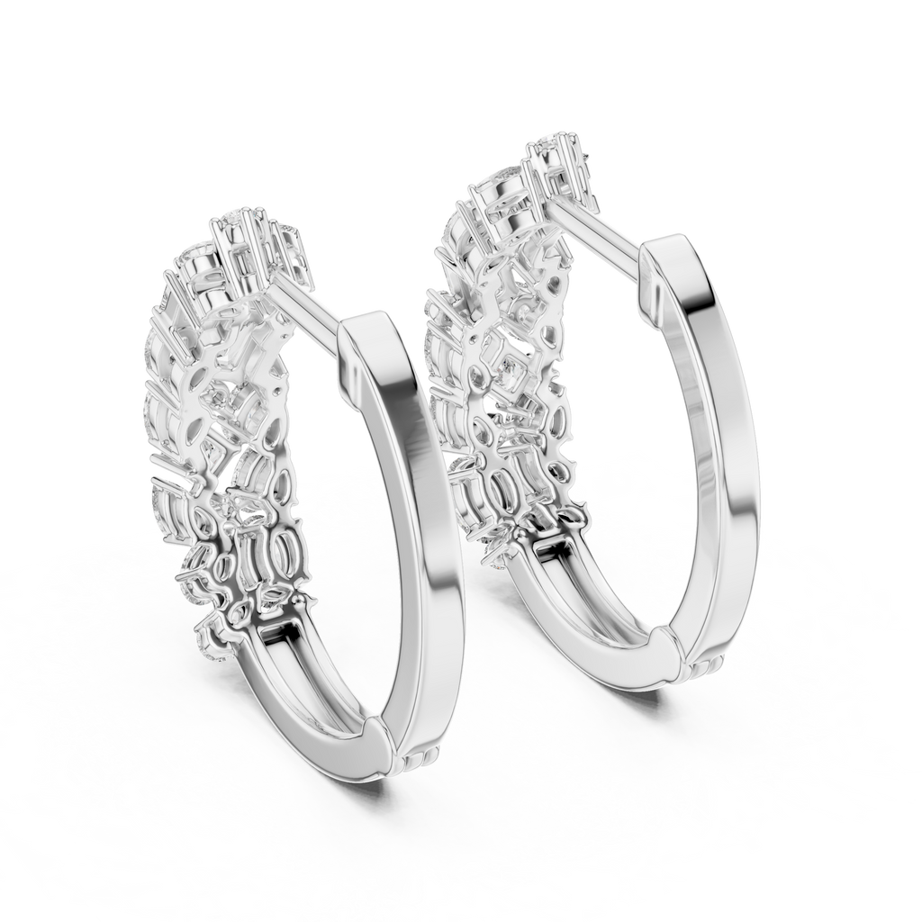 Classic  Diamond Hoop Earrings
