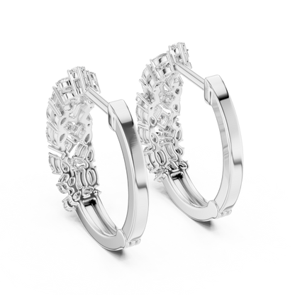 Classic  Diamond Hoop Earrings