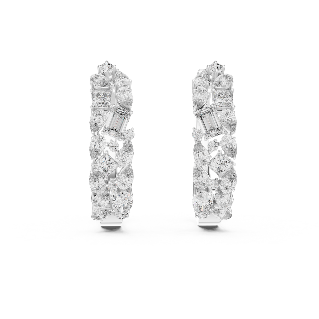 Classic  Diamond Hoop Earrings