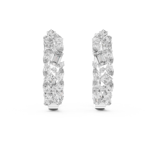 Classic  Diamond Hoop Earrings
