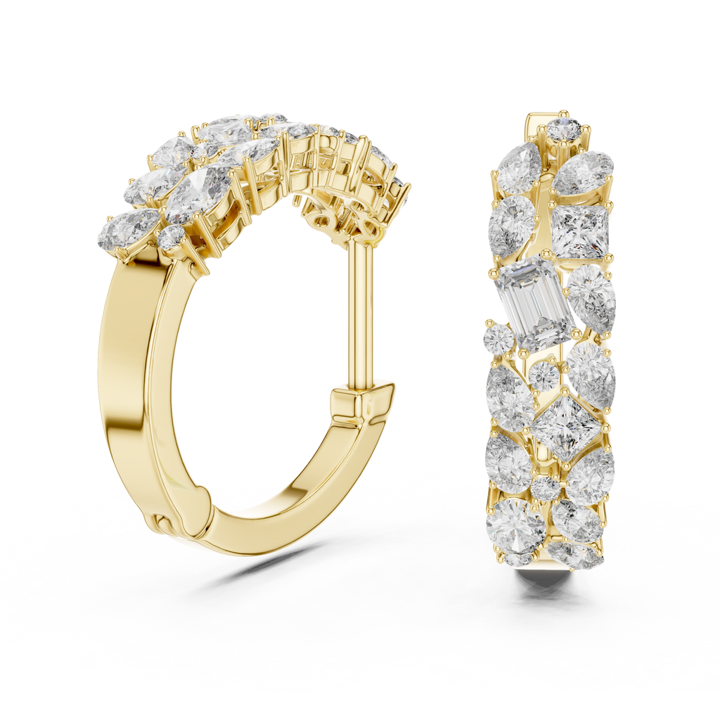 Classic  Diamond Hoop Earrings