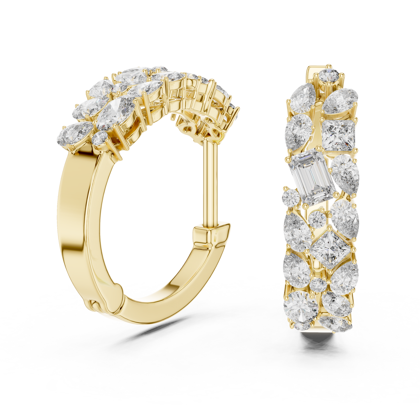 Classic  Diamond Hoop Earrings