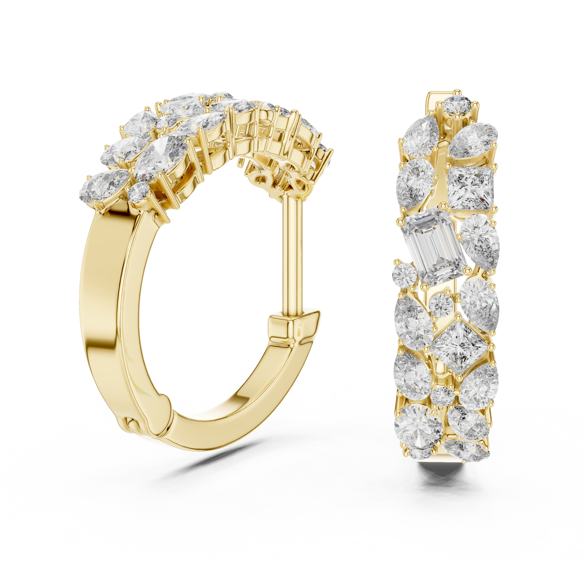 Classic  Diamond Hoop Earrings