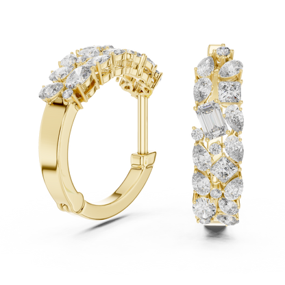 Classic  Diamond Hoop Earrings
