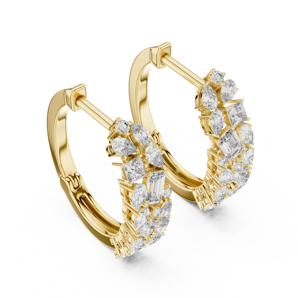 Classic  Diamond Hoop Earrings