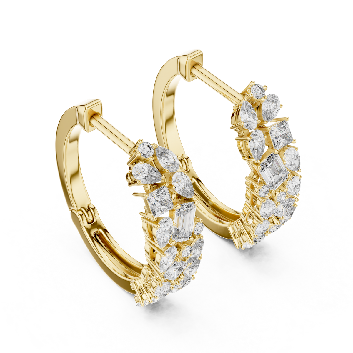 Classic  Diamond Hoop Earrings