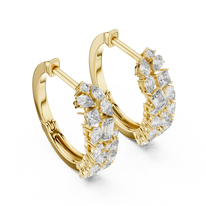Classic  Diamond Hoop Earrings