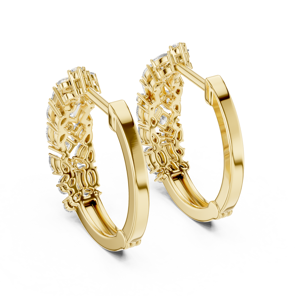 Classic  Diamond Hoop Earrings