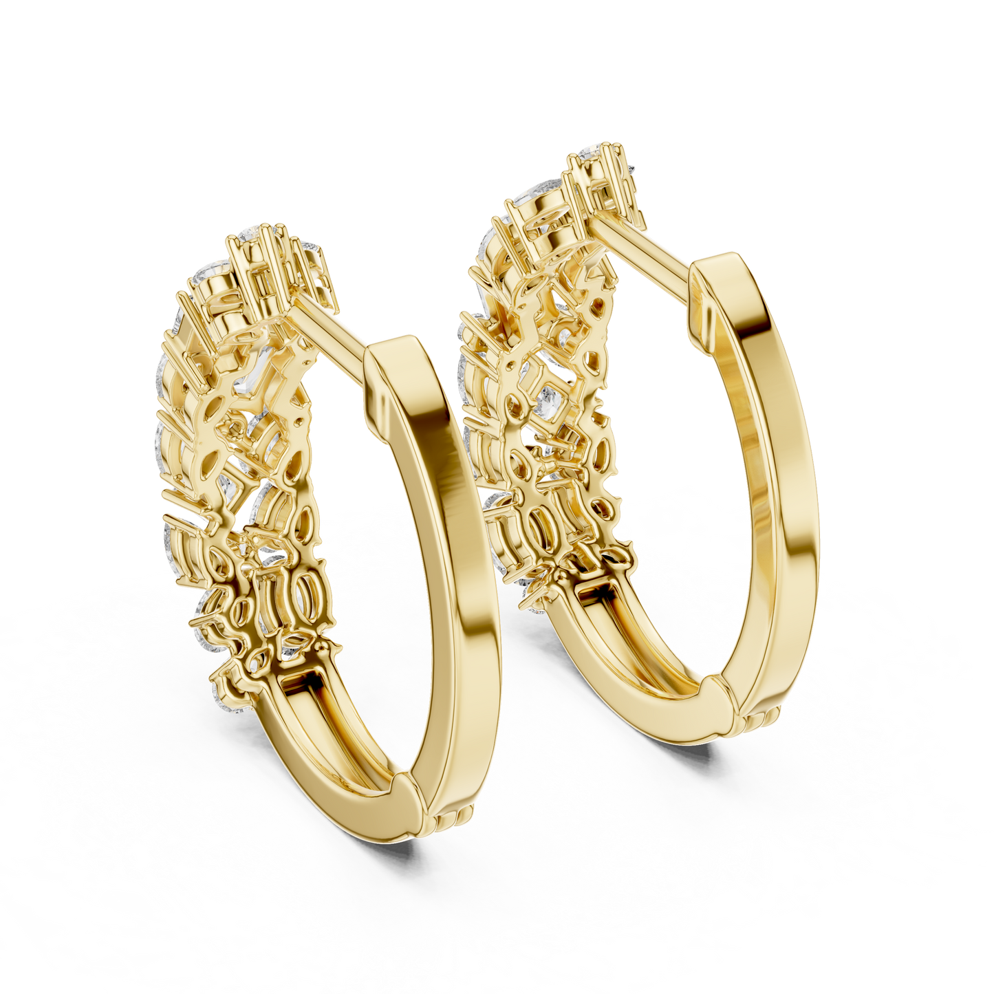 Classic  Diamond Hoop Earrings