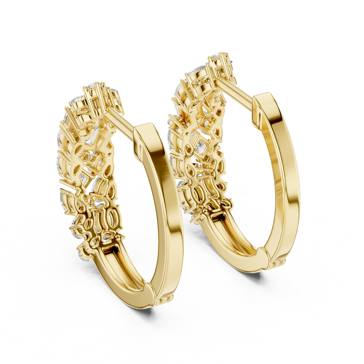 Classic  Diamond Hoop Earrings