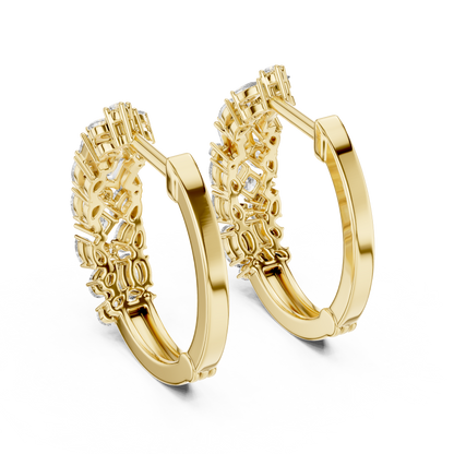 Classic  Diamond Hoop Earrings