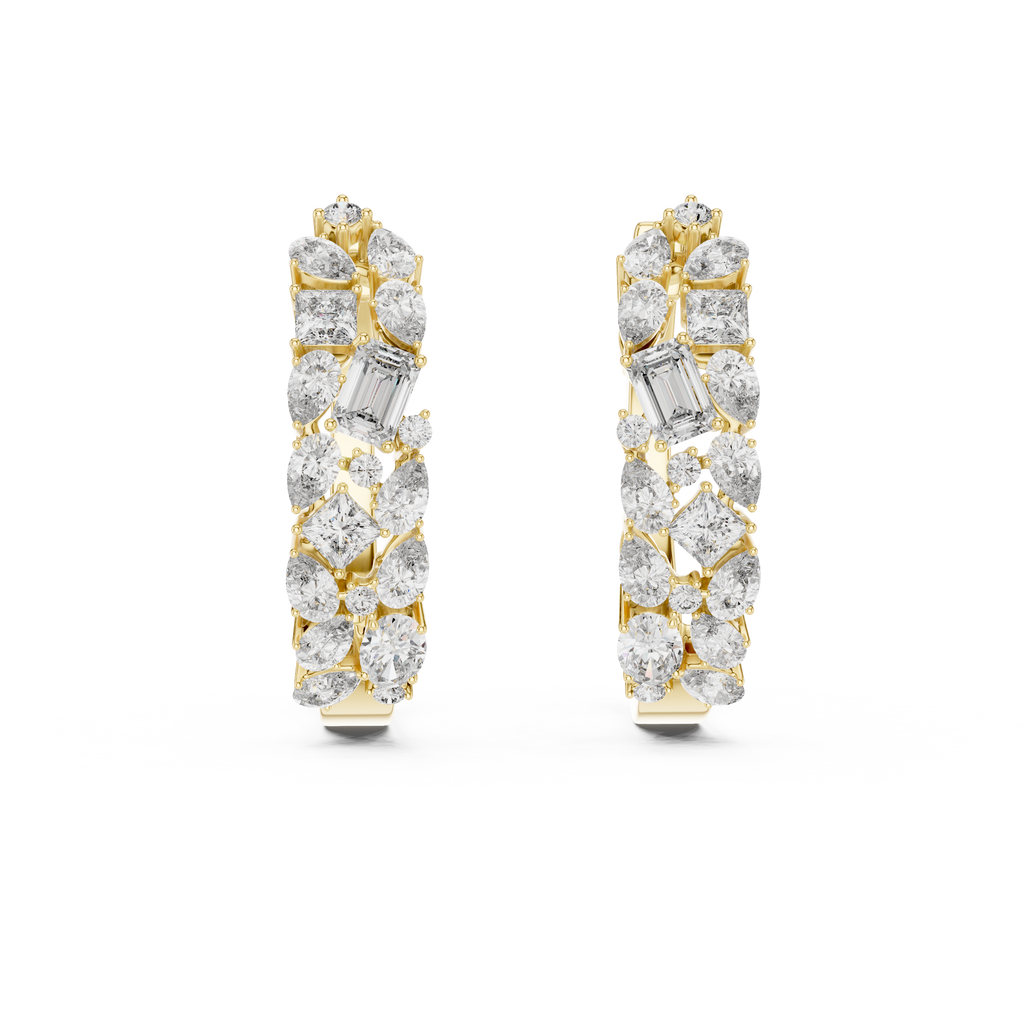 Classic  Diamond Hoop Earrings