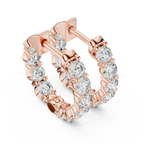 The Infinite Sparkle: Hand-Set Round Diamond Huggies in a Radiant Scalloped Setting