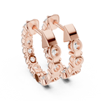 The Infinite Sparkle: Hand-Set Round Diamond Huggies in a Radiant Scalloped Setting