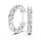 The Infinite Sparkle: Hand-Set Round Diamond Huggies in a Radiant Scalloped Setting