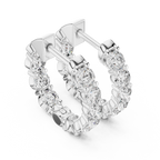 The Infinite Sparkle: Hand-Set Round Diamond Huggies in a Radiant Scalloped Setting