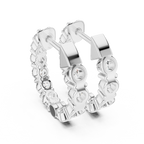 The Infinite Sparkle: Hand-Set Round Diamond Huggies in a Radiant Scalloped Setting