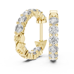 The Infinite Sparkle: Hand-Set Round Diamond Huggies in a Radiant Scalloped Setting
