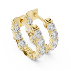 The Infinite Sparkle: Hand-Set Round Diamond Huggies in a Radiant Scalloped Setting