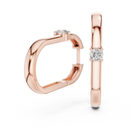 Women’s Rose Gold Round Diamond Hoop Earrings