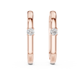 Women’s Rose Gold Round Diamond Hoop Earrings