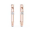 Women’s Rose Gold Round Diamond Hoop Earrings