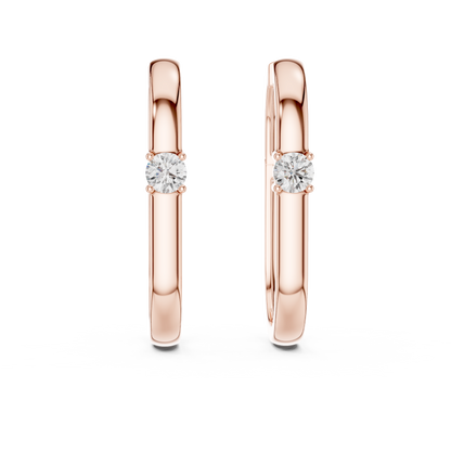 Women’s Rose Gold Round Diamond Hoop Earrings
