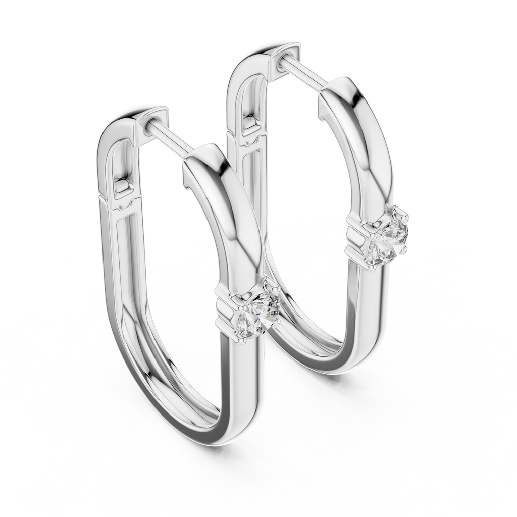 Women’s Rose Gold Round Diamond Hoop Earrings