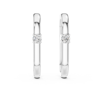 Women’s Rose Gold Round Diamond Hoop Earrings