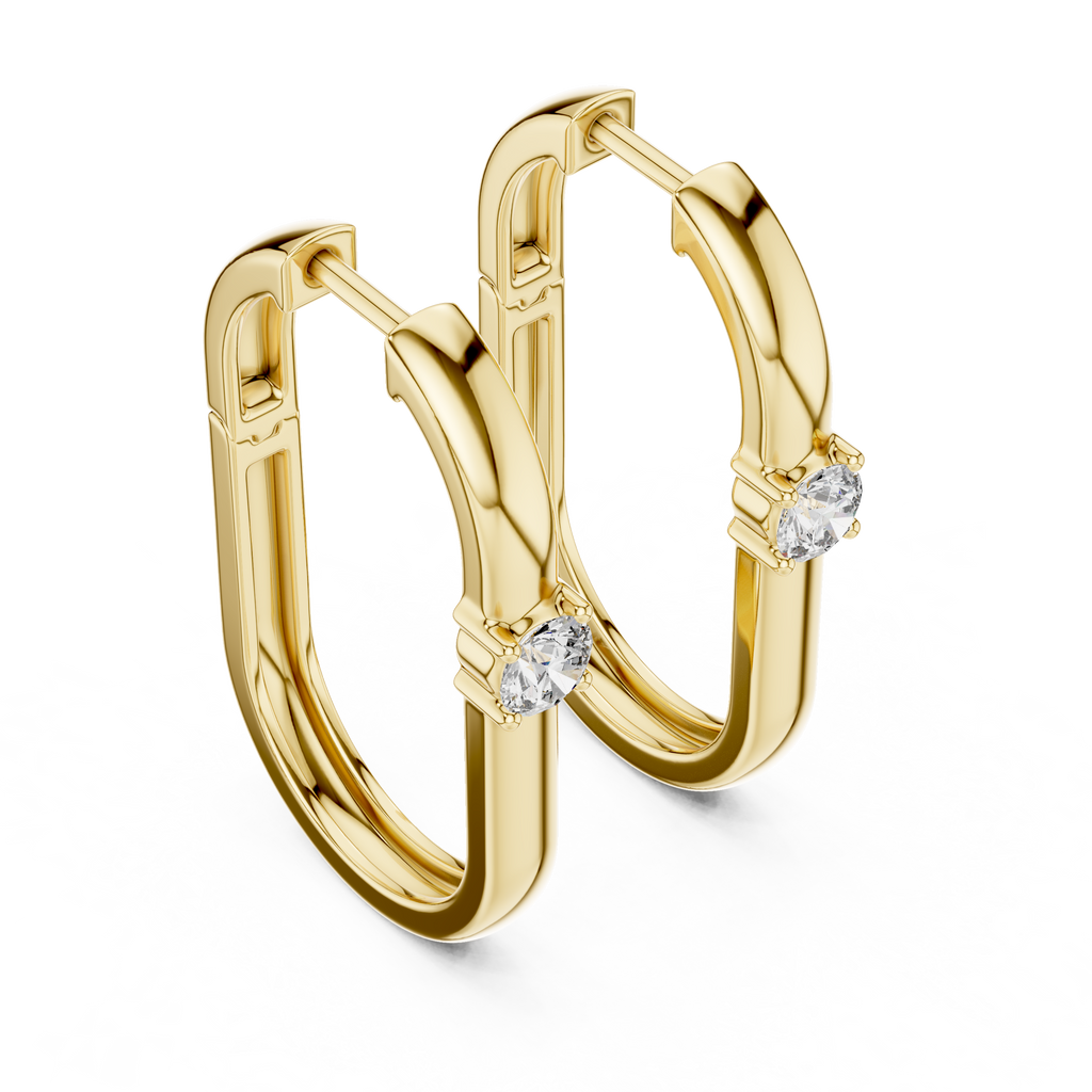 Women’s Rose Gold Round Diamond Hoop Earrings