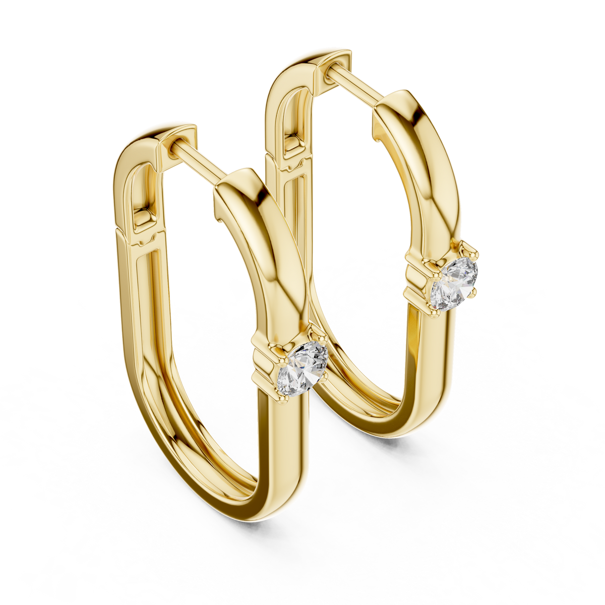 Women’s Rose Gold Round Diamond Hoop Earrings