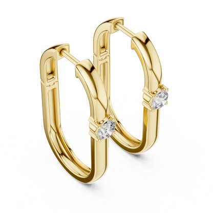 Women’s Rose Gold Round Diamond Hoop Earrings