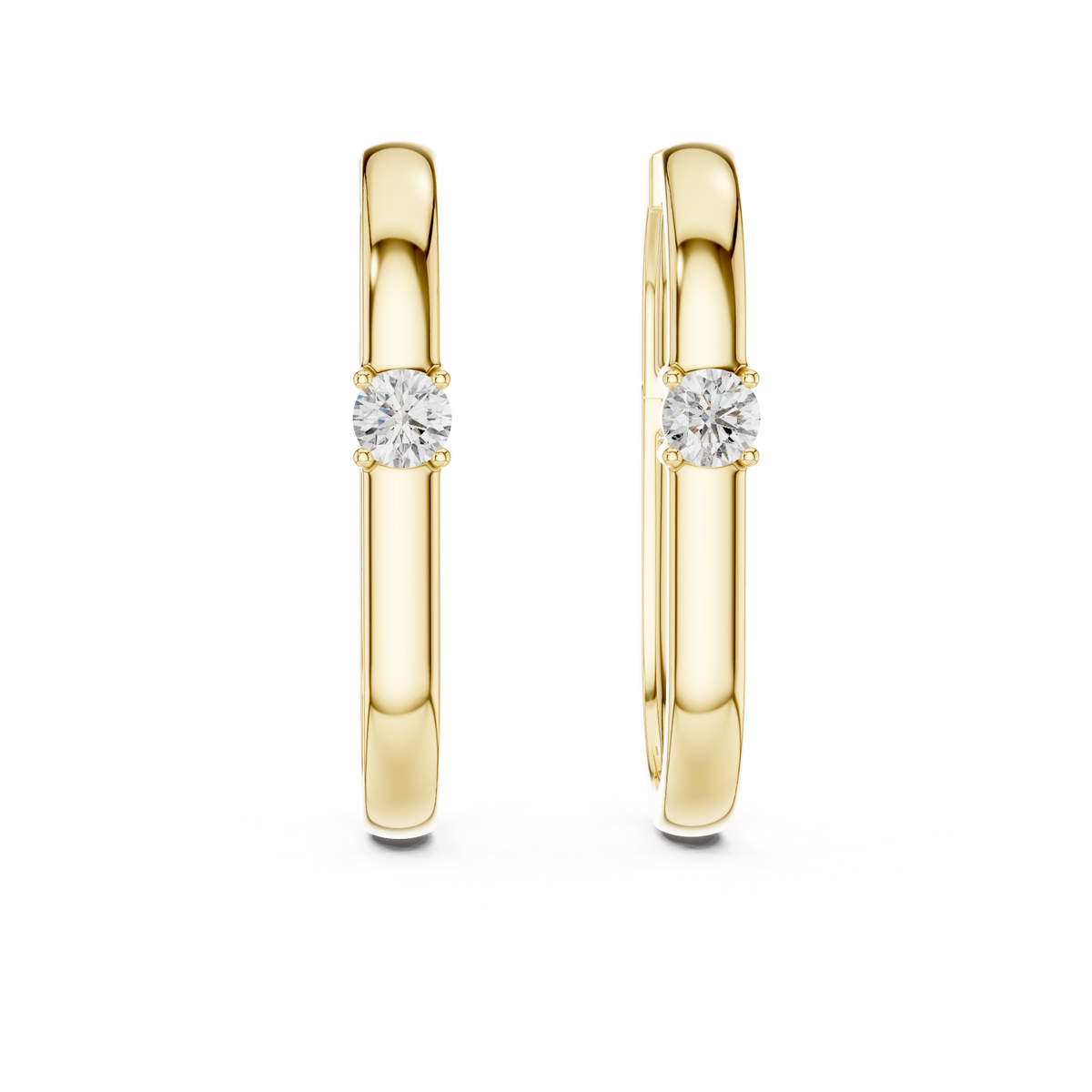 Women’s Rose Gold Round Diamond Hoop Earrings