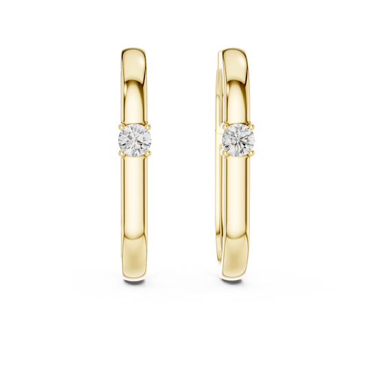 Women’s Rose Gold Round Diamond Hoop Earrings