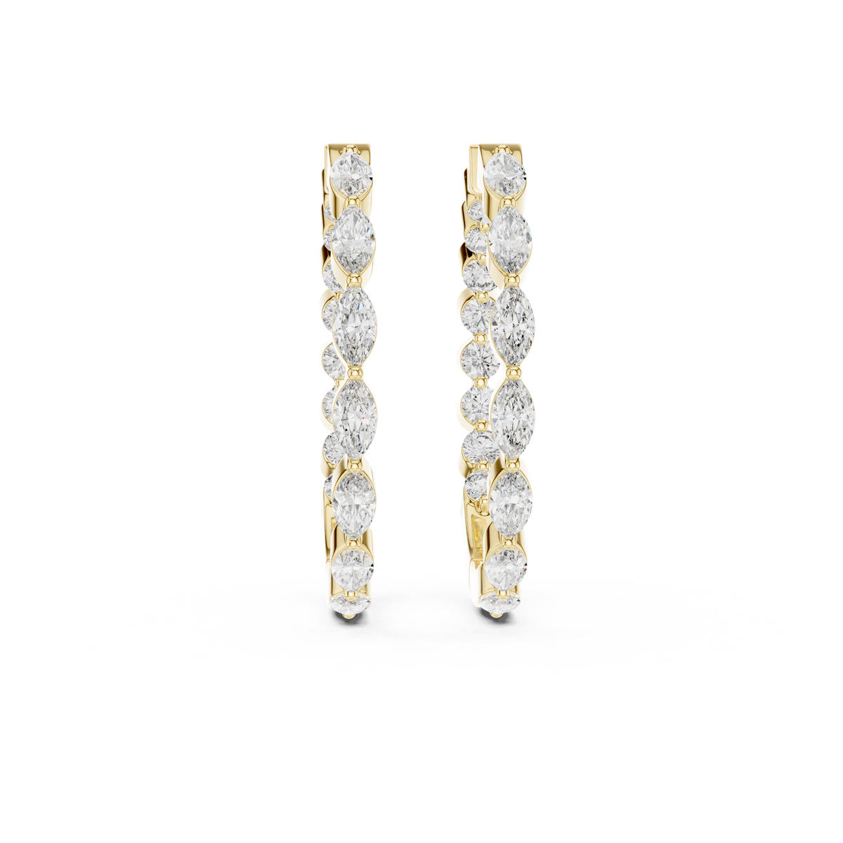 Luxury Rose Gold Diamond Hoops | Brilliant Round Diamond Earrings