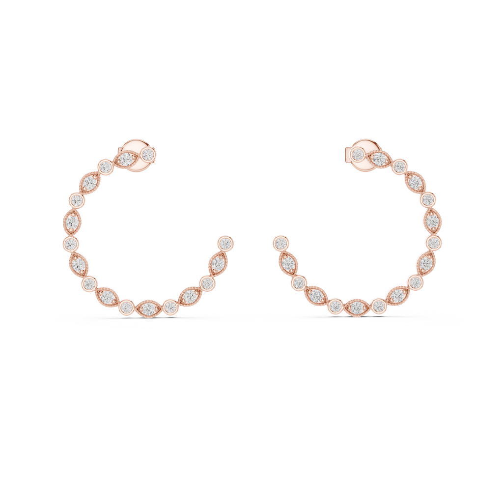 Diamond Hoop Earrings for Women