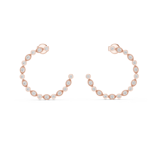 Diamond Hoop Earrings for Women
