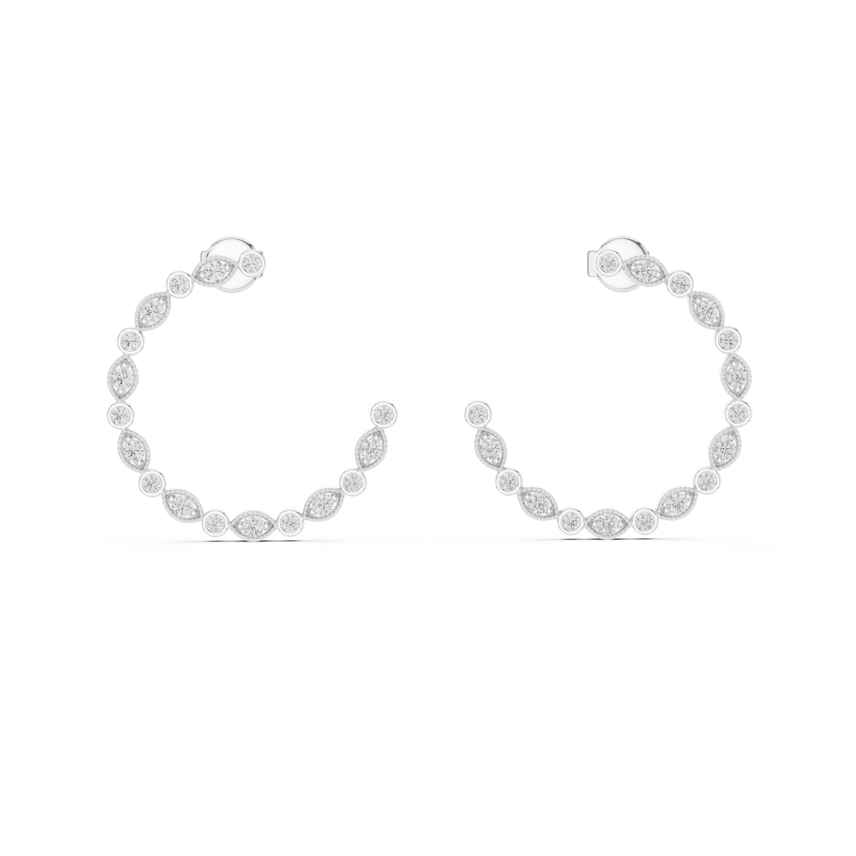 Diamond Hoop Earrings for Women