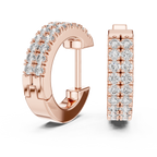 Sparkling Round Diamond Hoop Earrings – Premium Rose Gold Design