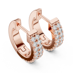 Sparkling Round Diamond Hoop Earrings – Premium Rose Gold Design