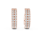 Sparkling Round Diamond Hoop Earrings – Premium Rose Gold Design