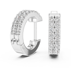 Sparkling Round Diamond Hoop Earrings – Premium Rose Gold Design