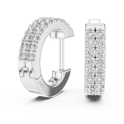 Sparkling Round Diamond Hoop Earrings – Premium Rose Gold Design