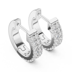 Sparkling Round Diamond Hoop Earrings – Premium Rose Gold Design