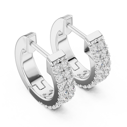 Sparkling Round Diamond Hoop Earrings – Premium Rose Gold Design