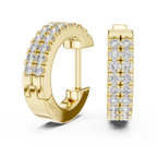 Sparkling Round Diamond Hoop Earrings – Premium Rose Gold Design
