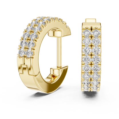 Sparkling Round Diamond Hoop Earrings – Premium Rose Gold Design