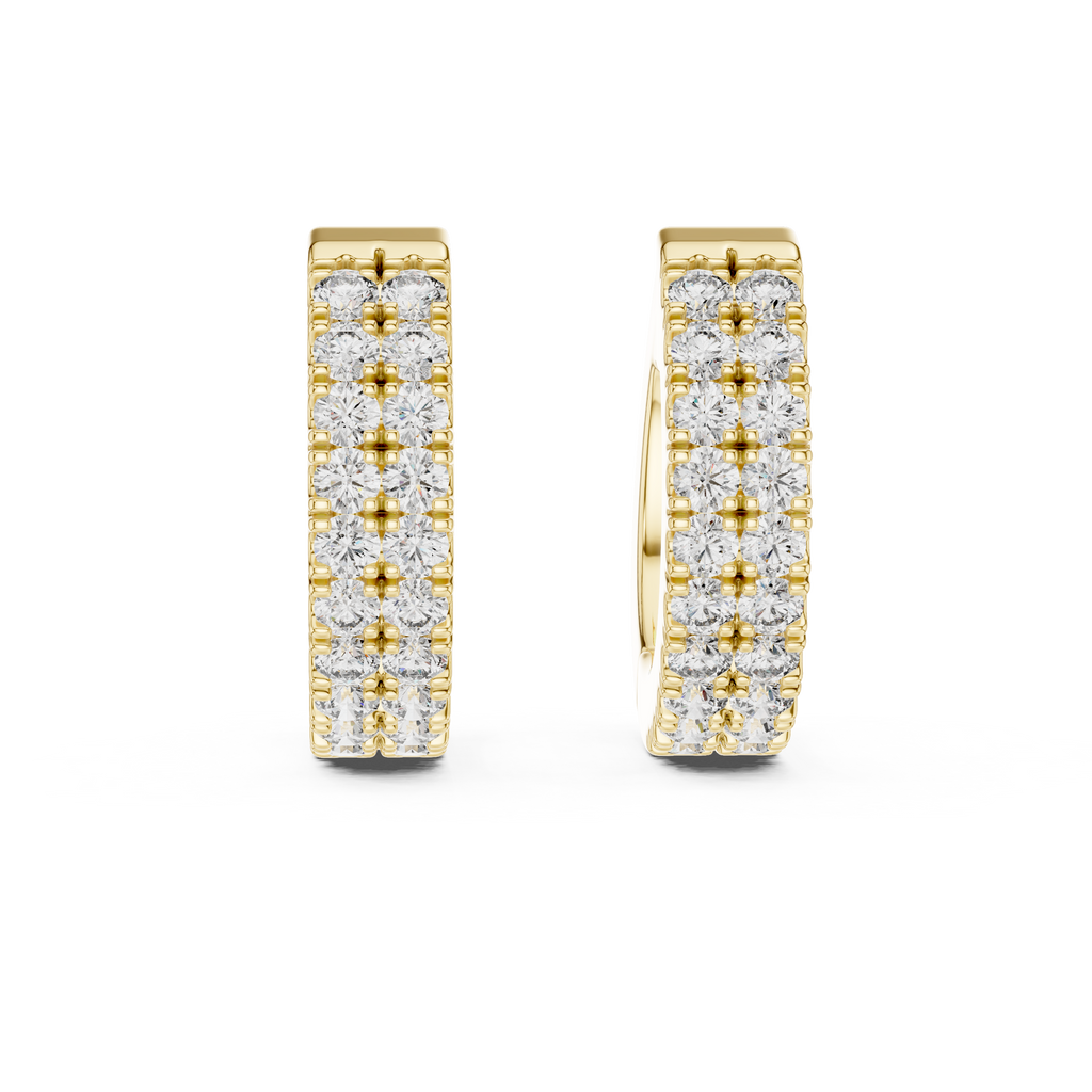 Sparkling Round Diamond Hoop Earrings – Premium Rose Gold Design