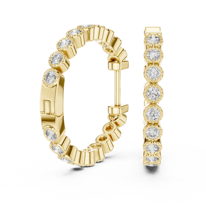 Designer Rose Gold Diamond Hoops – Elegant Women’s Jewelry