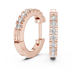 Classic Rose Gold Diamond Hoop Earrings – Timeless Luxury Style